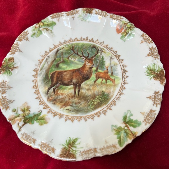 Antique 9” STAG Plate from Porzellanfabrik Moschendorf , Bavaria. 1885-1937 - Picture 1 of 12